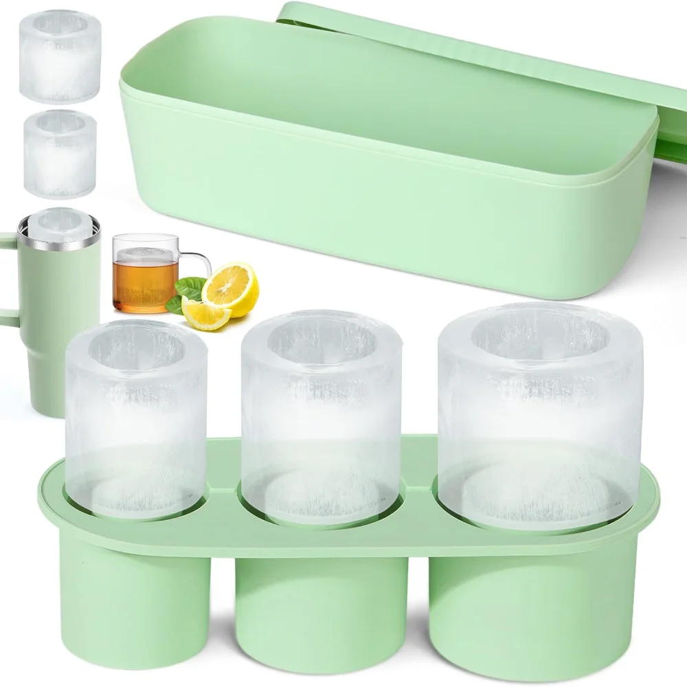 Eiswürfel schale große Silikon zylinder Eiswürfel formen Gefrier schrank Eismaschine Deckel und Behälter Eis trinken Saft Whisky Cocktail Tee Kaffee
