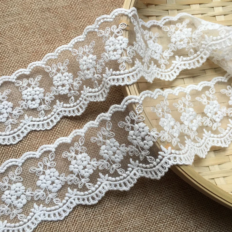 Mesh Embroidery Cotton Lace Trim, DIY Garment, Needlework, Sewing Accessories, Clothing Decoration, 19Yards, 4.5cm, 474