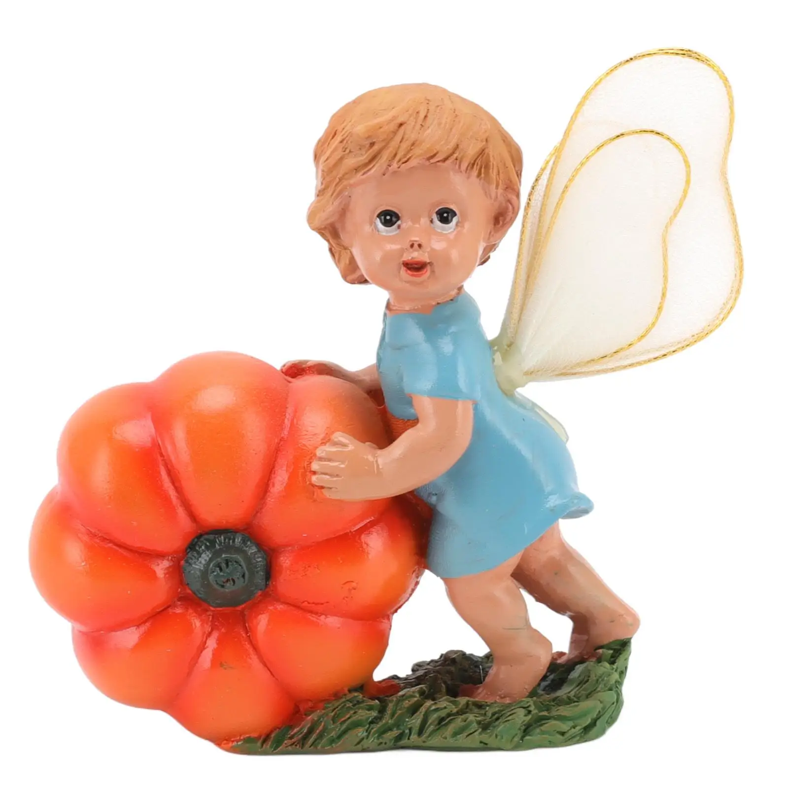 

Cartoon Pumpkin Garden Ornament - Synthetic Resin Figurine for Outdoor Home Decor