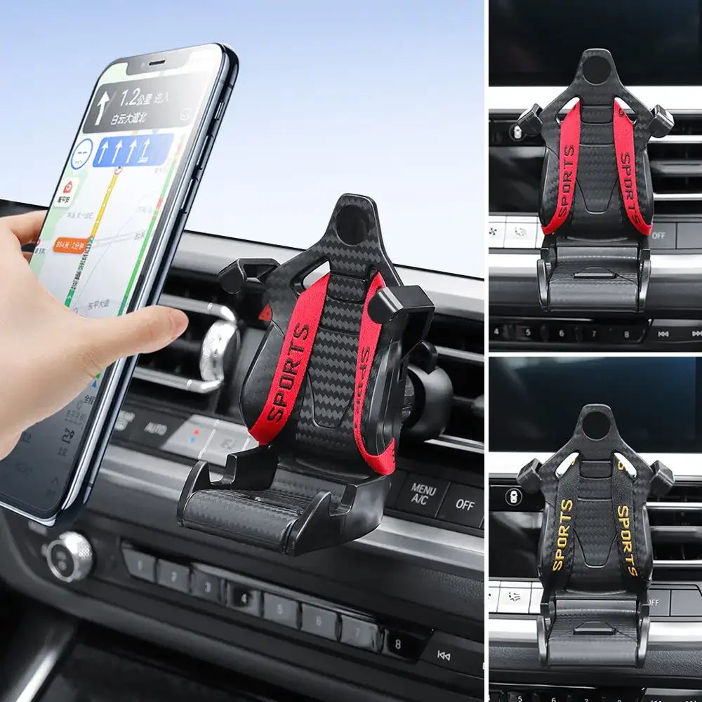 Racing Seat Design Car Phone Holder Mount Stand Suction Cup Mobile Phone Support in Car Bracket for Iphone Samsung XiaoMi