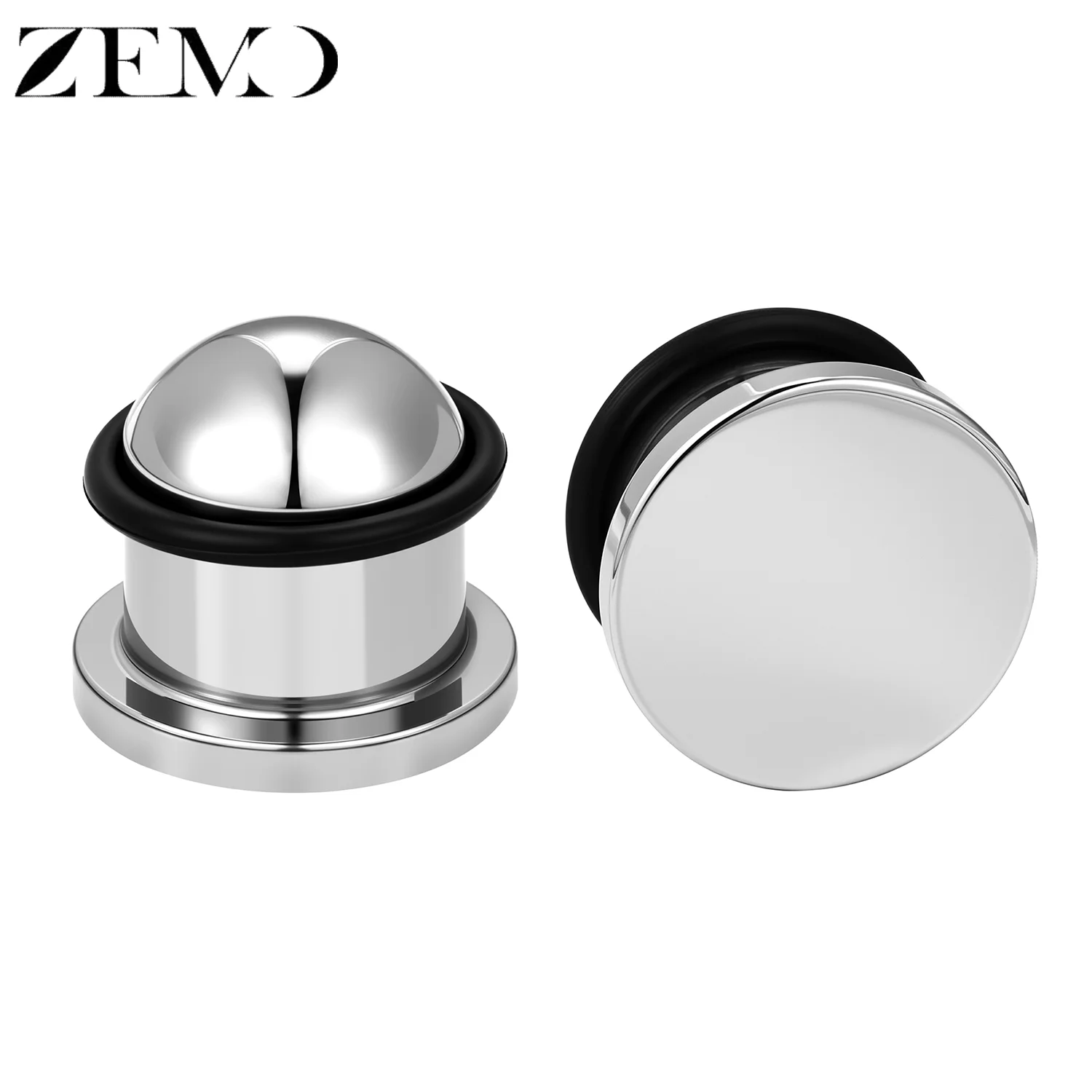 ZEMO 1 Stück/1 Paar Punk 1-12MM Zylinder-Ohrstecker und Tunnel aus Edelstahl, Unisex-Ohrdehner, Flesh Stretcher, Expander, Körperpiercings