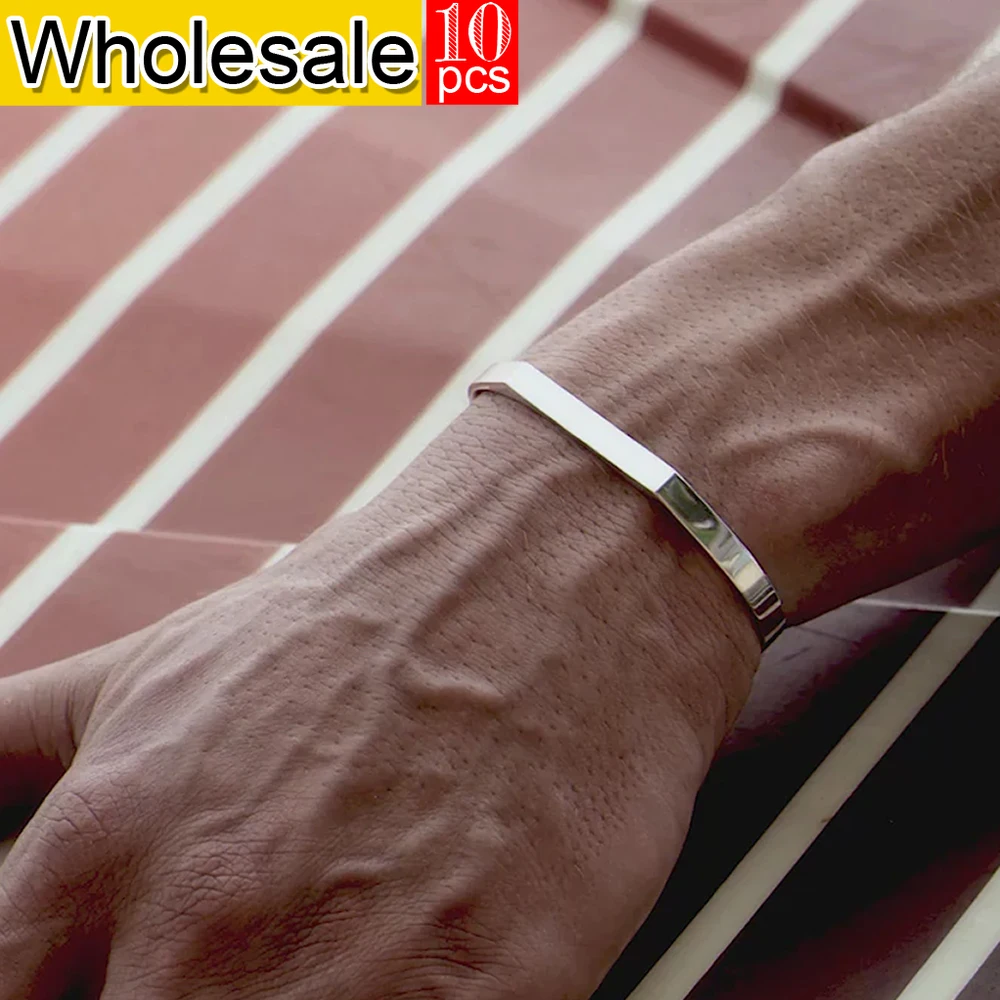 

Men's stainless steel jewelry open C-shaped bracelet non fading high-quality accessories direct sales 10pcs wholesale