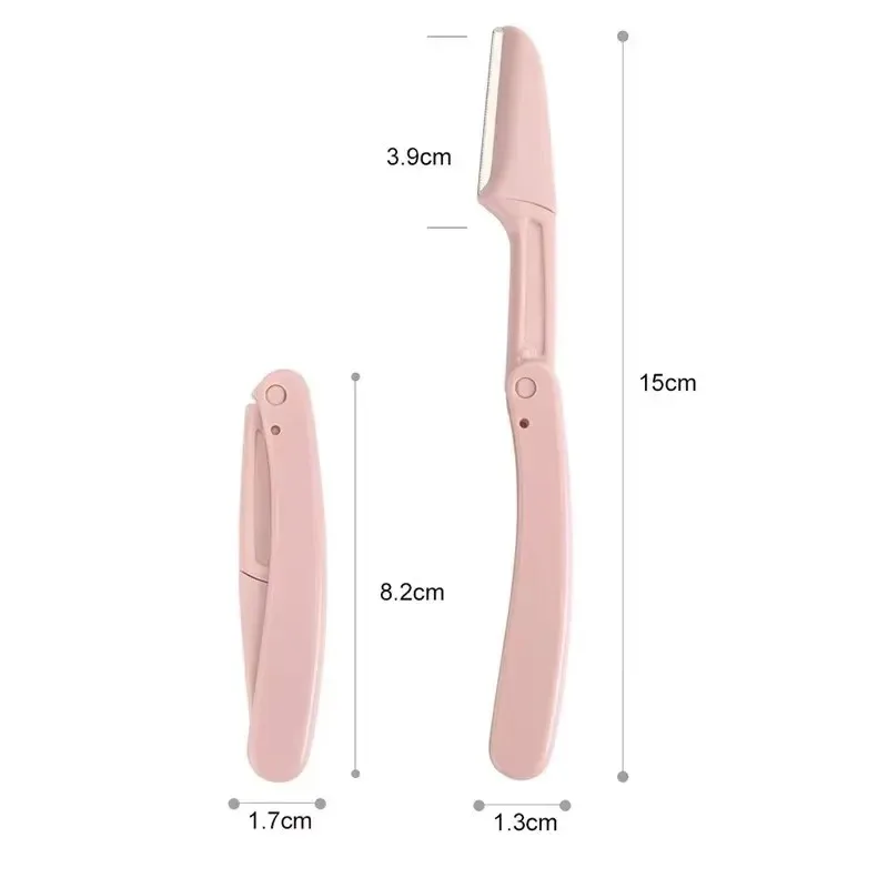 3 pezzi Pocketknife Profile per sopracciglia Rimozione dei peli Shaper per sopracciglia Rasoio epilatori facciali Trimmer per sopracciglia per donna Viso per le donne