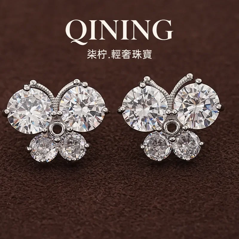 Paris butterfly dream, full of diamonds, super flash butterfly ear clips, women's no ear piercings, versatile atmosphere