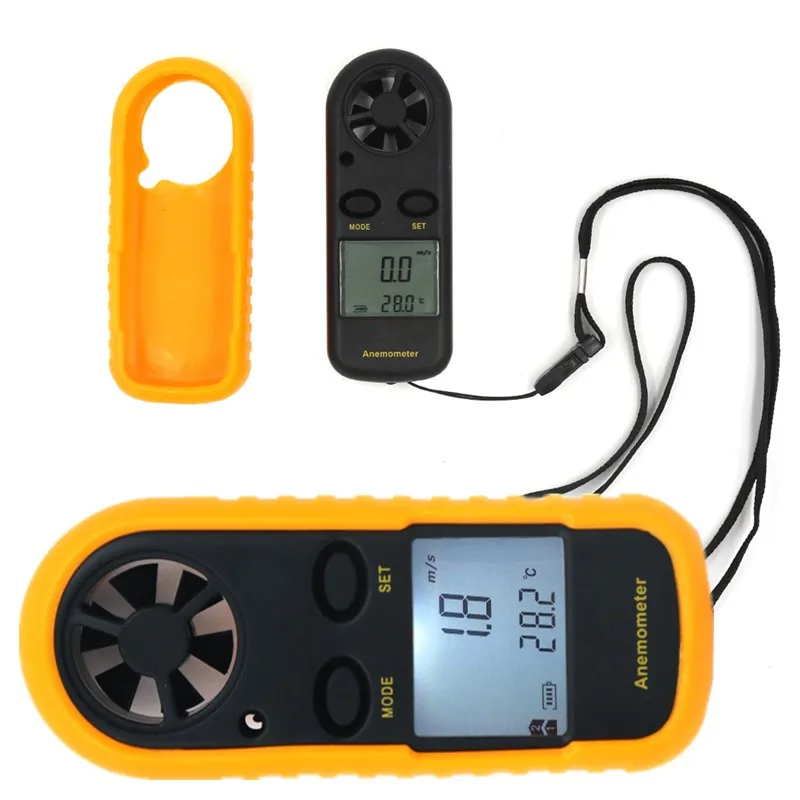 Portable Anemometer GM816 Thermometer Wind Speed Gauge Meter Mini Pocket Anemometer 30m/s LCD Digital Windmeter