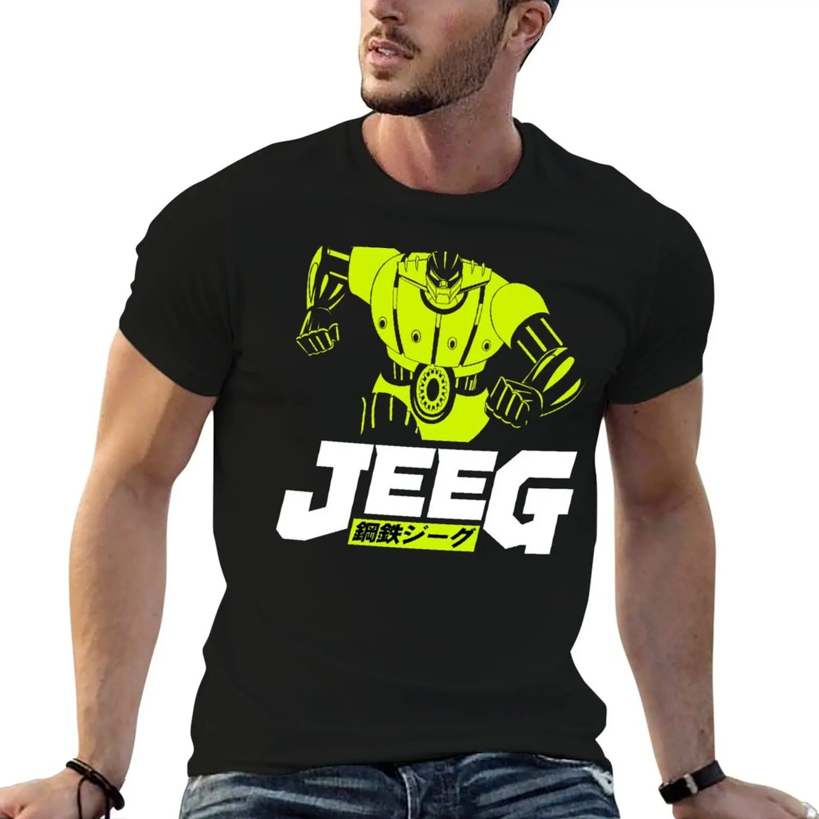 

Классическая футболка MECHA ANIME KOUTETSU STEEL JEEG ROBOT, мужская футболка с графическим рисунком, мужская футболка, футболка из 100% хлопка