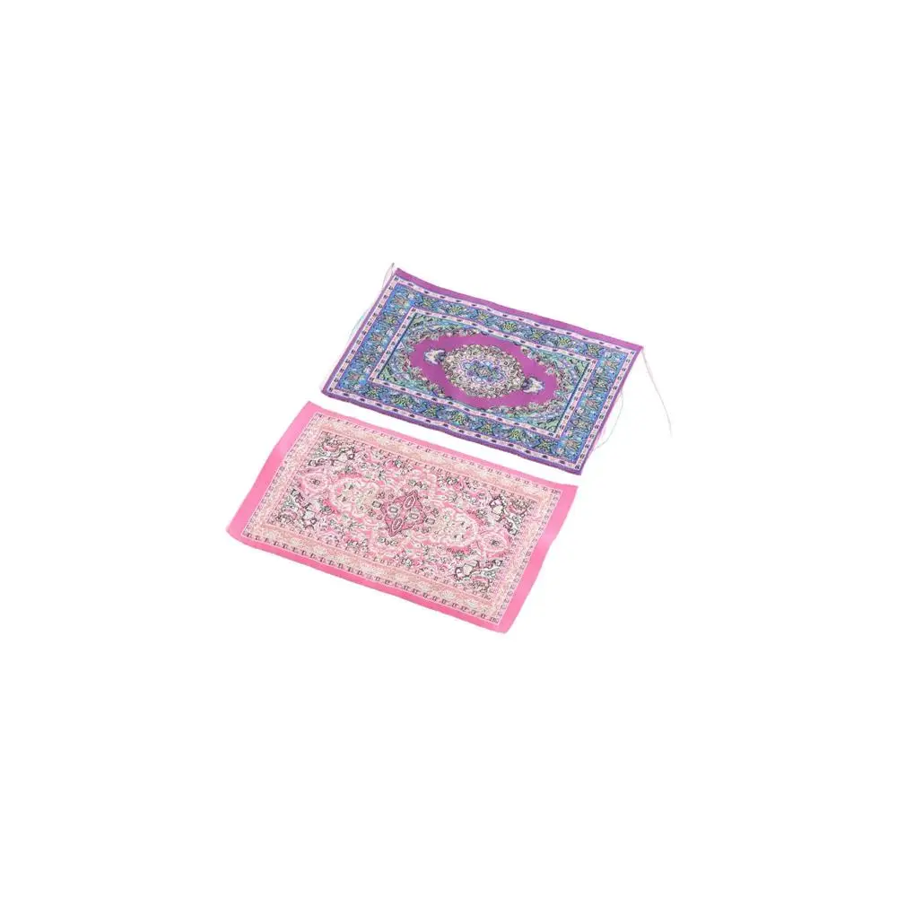 Floral Pattern Mat Pretend Play Toy Dollhouse Carpet Dollhouse Furniture Simulation Weaving Rugs 1:12 Dollhouse Miniature