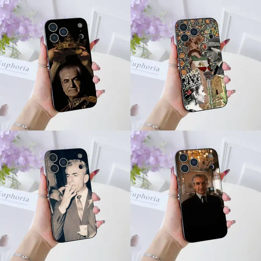 Mohammad Reza Pahlavi Iran Handyhülle für iPhone 17 16 15 14 13 12 11 Pro Max Plus Air Mini Schwarz Silikon Weich