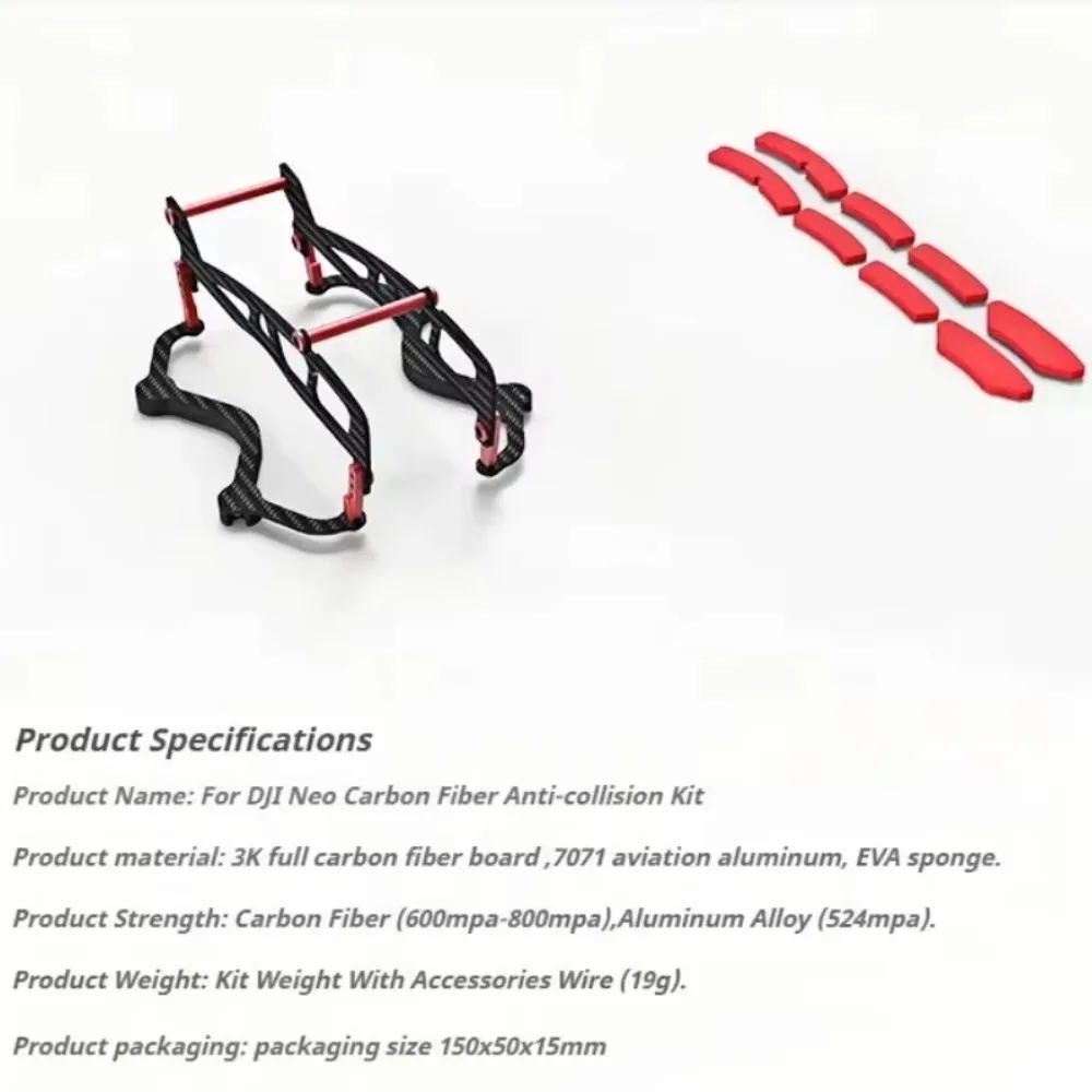 Carbon Fiber Drone Guard Armor Exoskeleton Lossless Installation Arm Protection Kit Lightweight Protective Armor for DJI FPV NEO