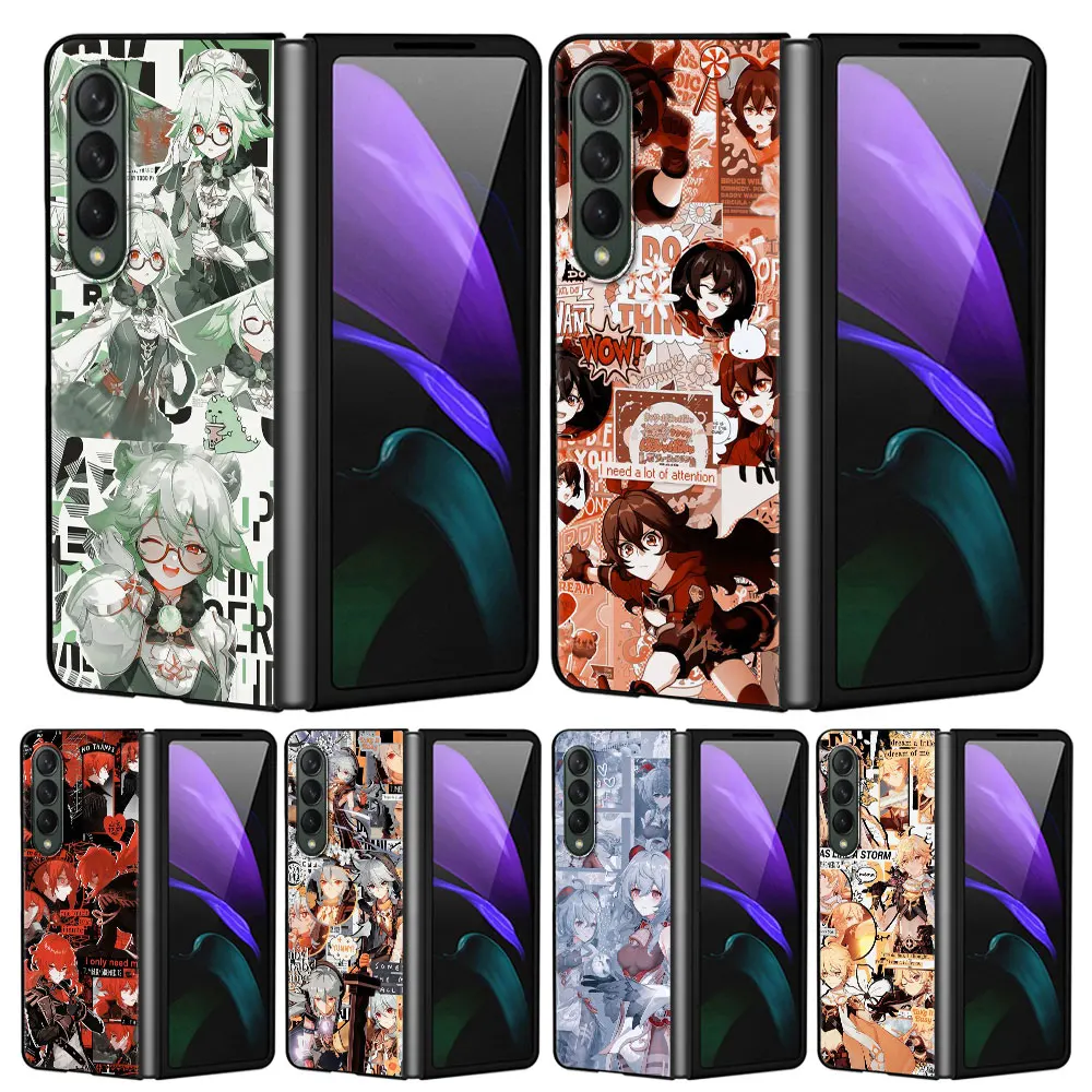 Shockproof Phone Case for Samsung Galaxy ZFold4 Z Fold4 5G ZFold3 Z Fold3 Z Fold 3 Z Fold Hard PC Genshin Impact Anime Bumper