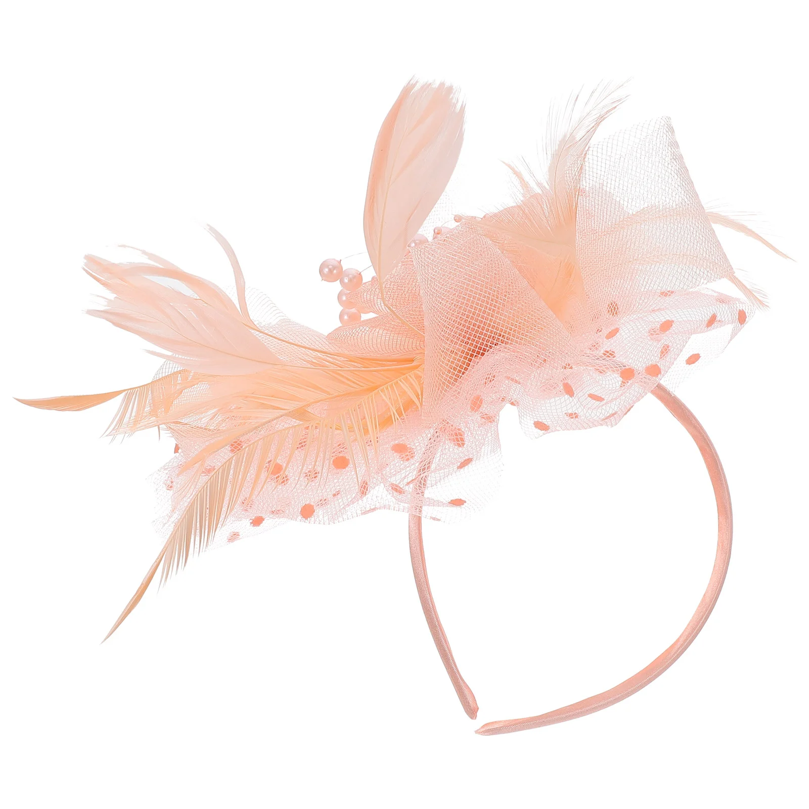 

Hat Girl Flower Mesh Headband Miss Hair Jewelry Makeup Clips Feather Dance Party Woman