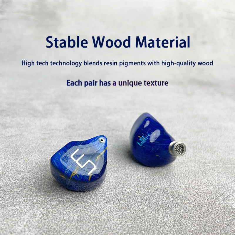 UM 3DT Stable Wood Shell Composite Diaphragm Carbon Nano Diaphragm Independent Three Dynamic Driver IEM HIFI Earphones