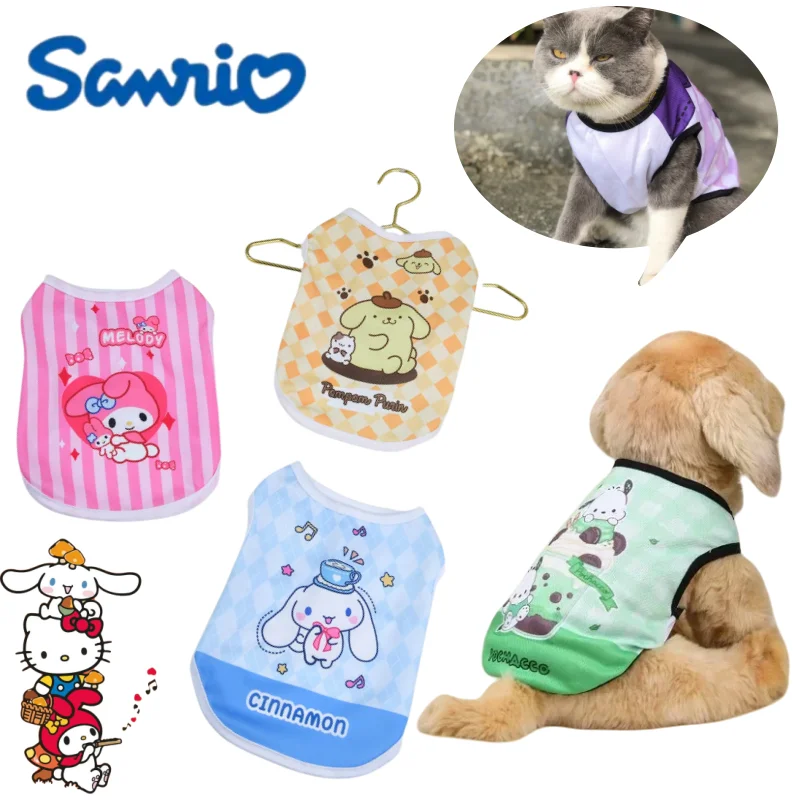

Cute Hello kitty vest for pets super cool clothes for cats and dogs creative cartoon series breathable clothes for small dogs
