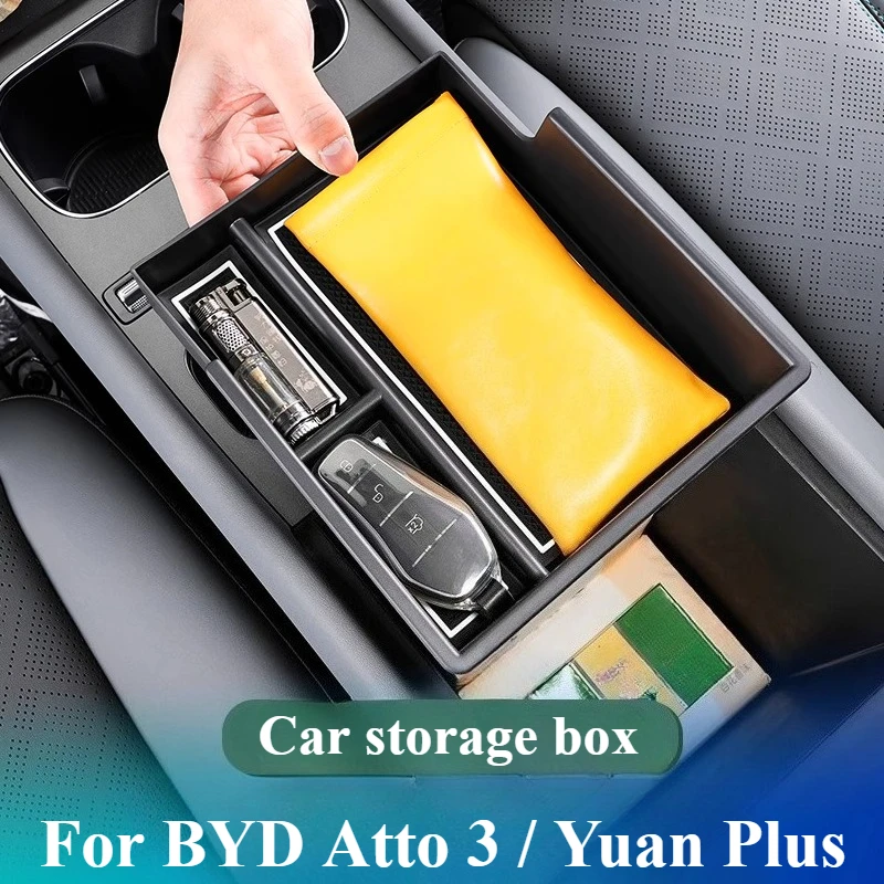 For BYD ATTO 3 Yuan Plus 2022-2025 Armrest Box Storage Box Central Control Lower Storage Box Car Interior Storage