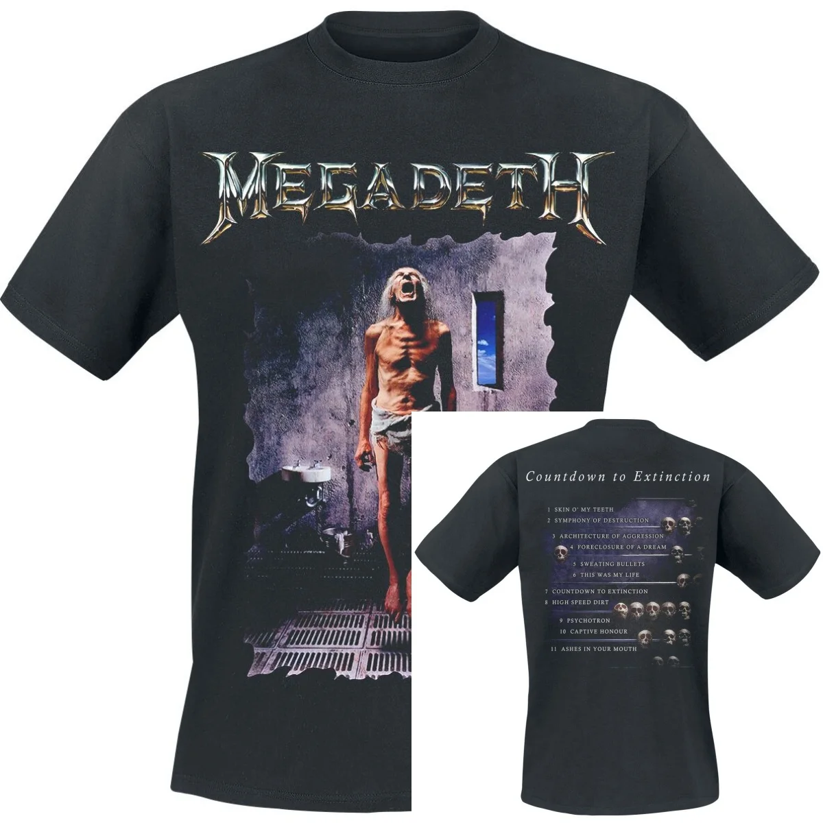 Top-Sommer-Megadeth-Grafik-Baumwoll-Band-T-Shirt, Unisex, Sommer-Kurzarm, Modemarke, Luxus, lässig, Vintage-T-Shirts – Detail 2
