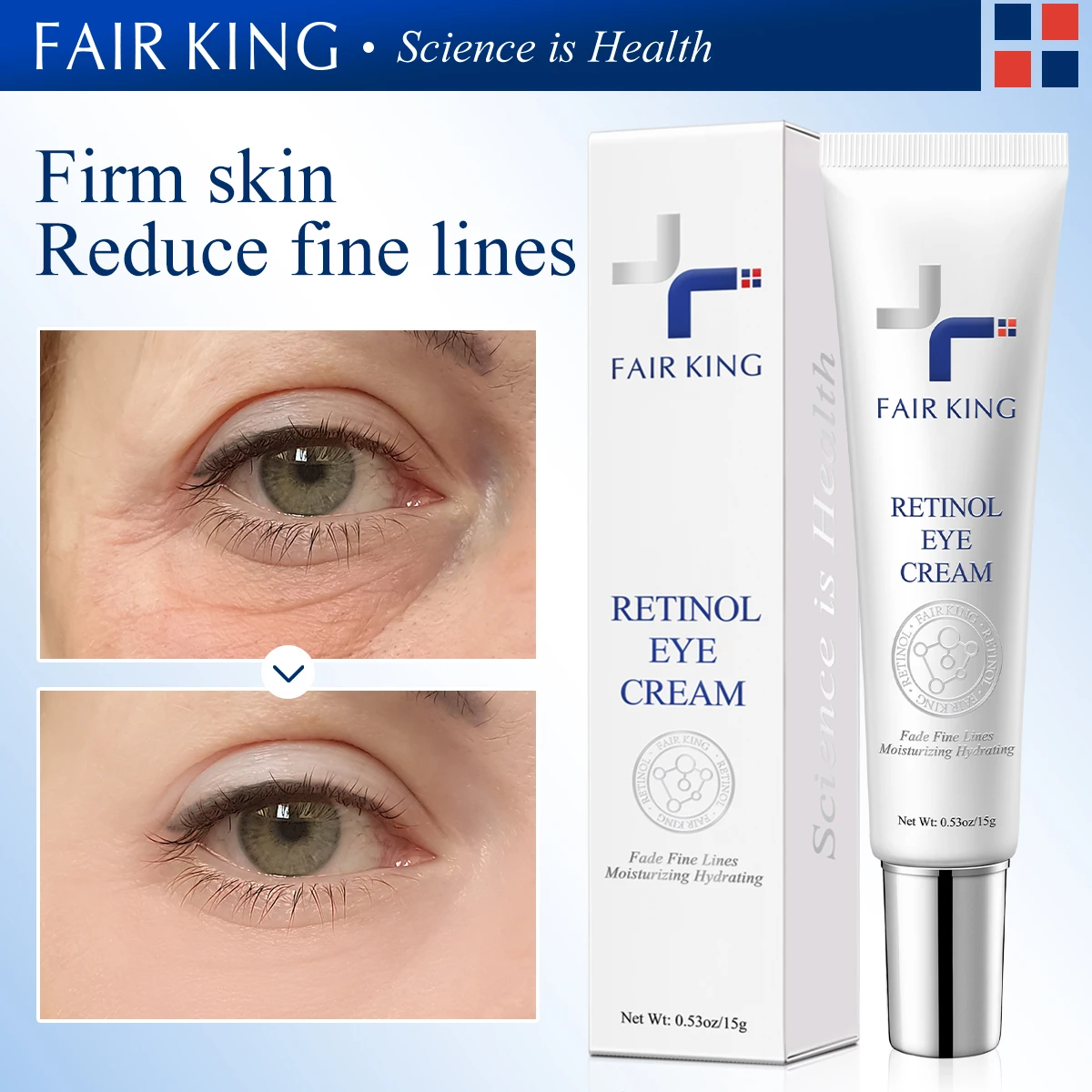 

Retinol Eye Cream Hyaluronic Acid Moisturizing and Hydrating Reduces Fine Lines Removes Dark Circles Beauty Care