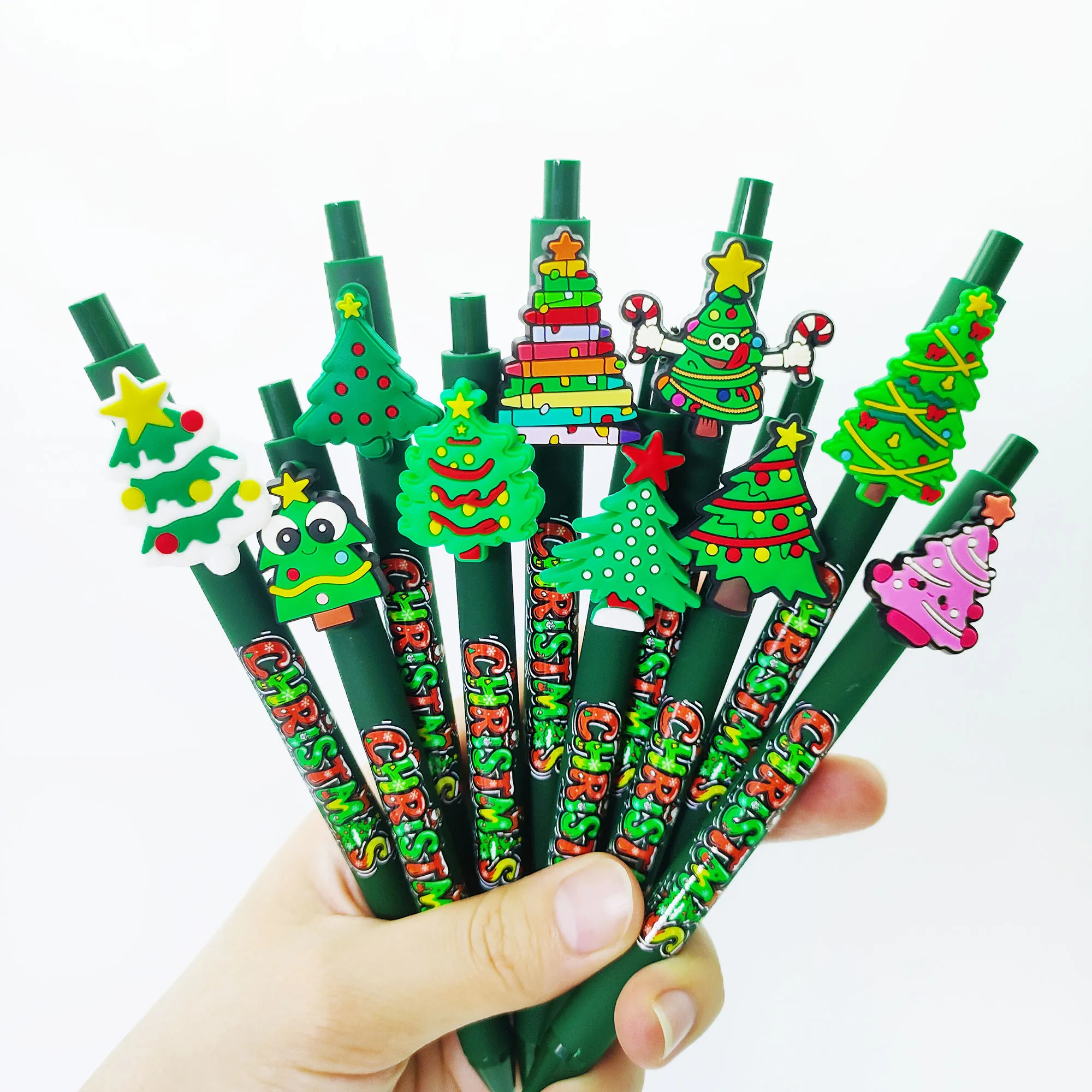 

5pcs/10pcs/20pcs Christmas tree themed ballpoint pen Christmas themed ballpoint pen Student writing gift pen.