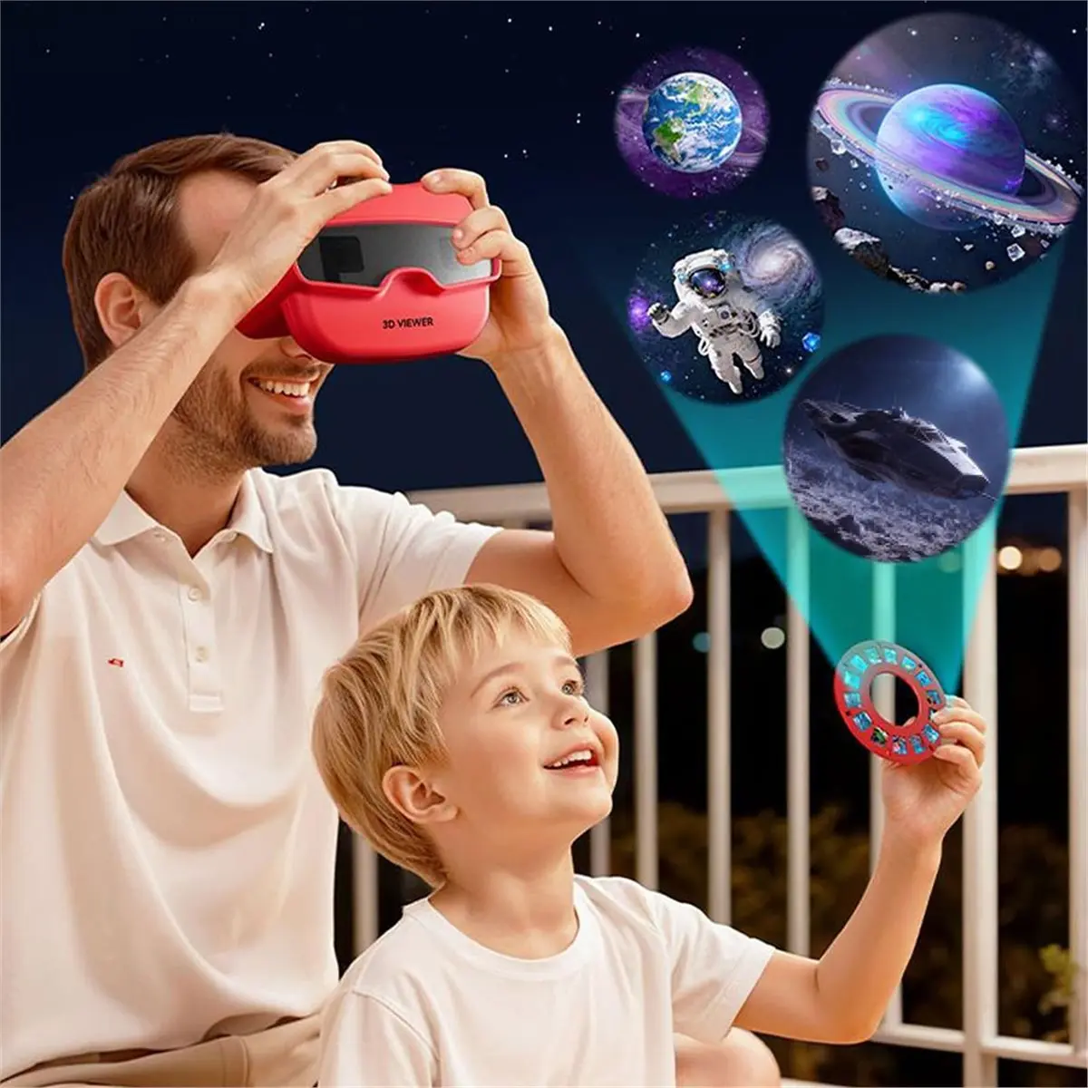 update. 3D Slide Camera Children'S Toys with 3 Reel 3D Stereoscopic Viewer Toy 2 Colors Portable 3D Slide View Finder Red