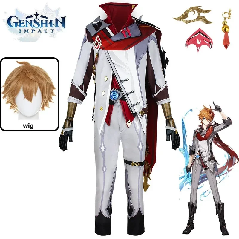 Tartaglia Cosplay Genshin Impact Complete Costume Set with Wig Game Genshin Childe Cosplay Halloween For Comic With