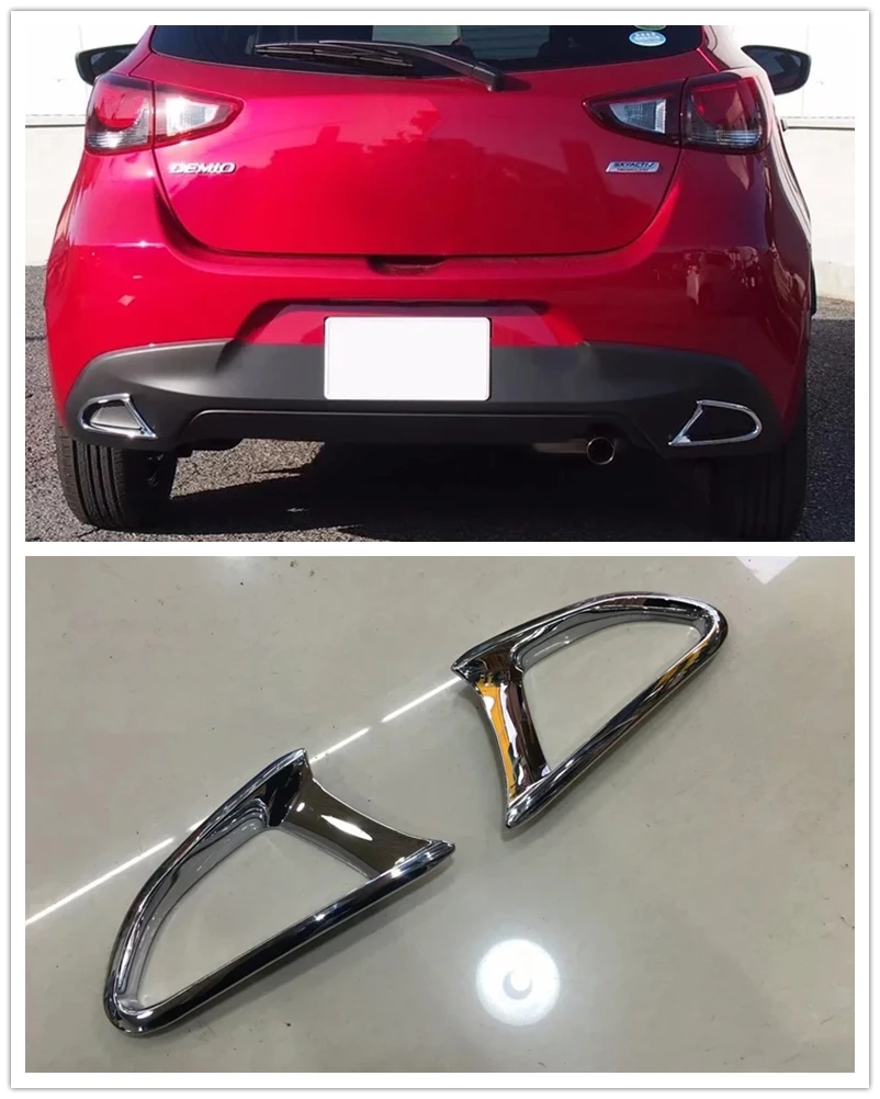 

For Mazda 2 Demio DJ 2015 2016 2017 2018 2019 ABS Front Foglight Cover Rear Fog Light Frame Strips Trims Car Styling Accessories