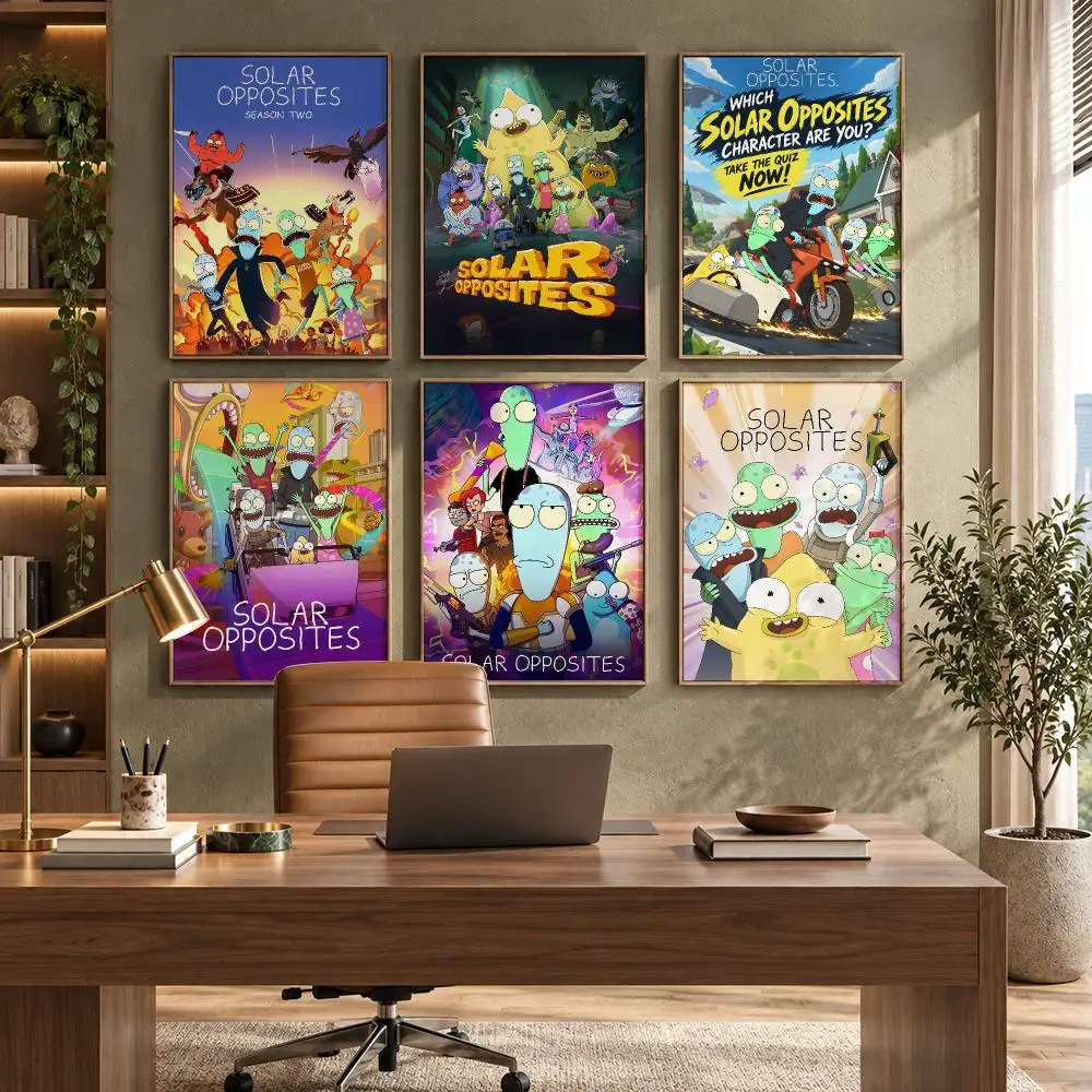 Cartoon Anime S-Solar Opposites Poster HD Waterproof Wall Decal for Study, Living Room & Garage, DIY Great Gift for Fans