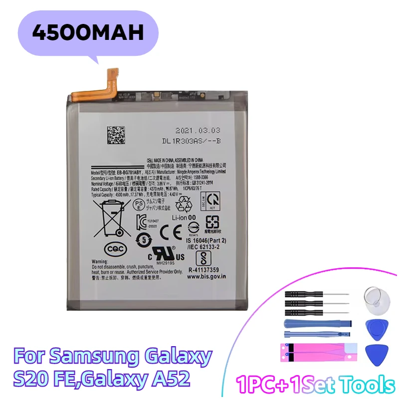 Replacement Phone Battery+Tool For Samsung Galaxy S21 Ultra Galaxy S21+ Galaxy S20 FE EB-BG996ABY EB-BG998ABY EB-BG781ABY