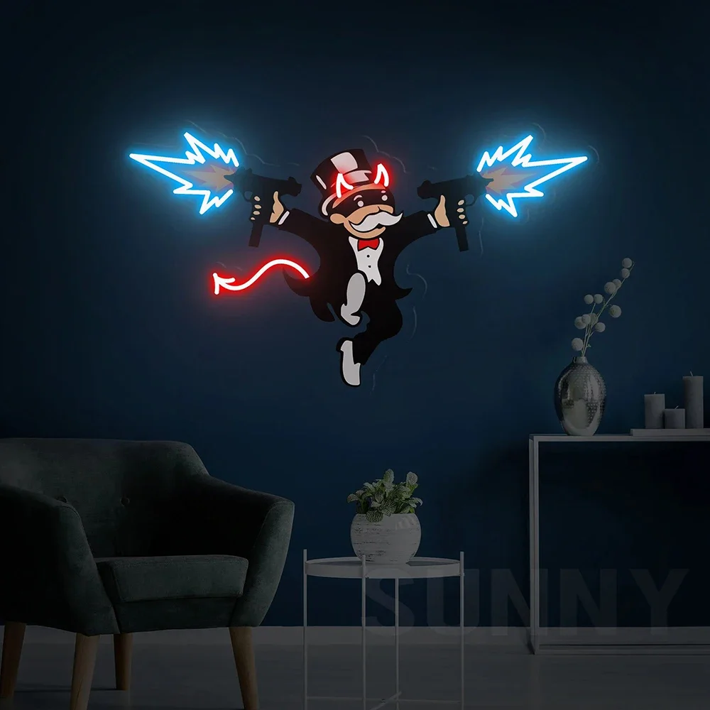 Neon Sign Custom UV Print Acrylic Artwork Led Neon Signs Handmade Home Bar Decoration Bedroom Living Room Decor Night Light