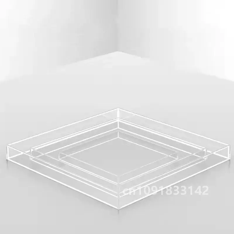 Acrylic Transparent  Water Tank Shallow Sink Photo Studio Kit Tabletop Shooting Props Coffee Tray Desktop Cosmetics Storage Tray