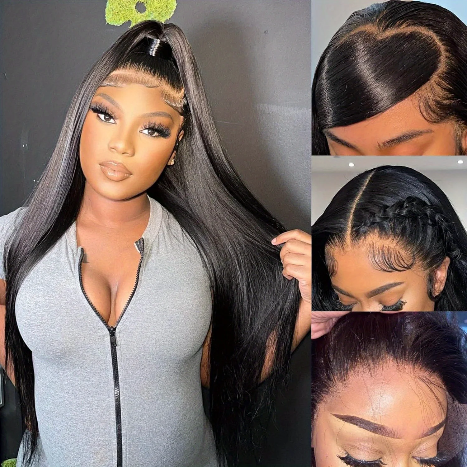 

Straight Lace Front Wigs 1B 13x4 Inch HD Lace 200% Density Lace Front Wigs Human Hair Transparent Lace For Women Baby Hair