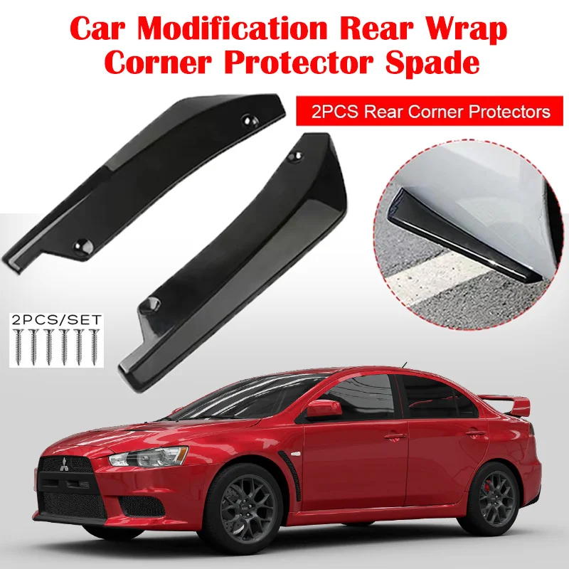 2Pcs Rear Bumper Lip Wrap Angle Diffuser Splitter Canard Spoiler Protector For Mitsubishi lancer 7 8 9 10 Evolution EVO X ix WRC