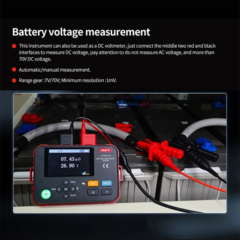 UNI-T UT677A+ Handheld Ohmmeter Battery Internal Resistance Tester 0-70V High Accuracy 1% IP55 Protection 1 Year Warranty forAR