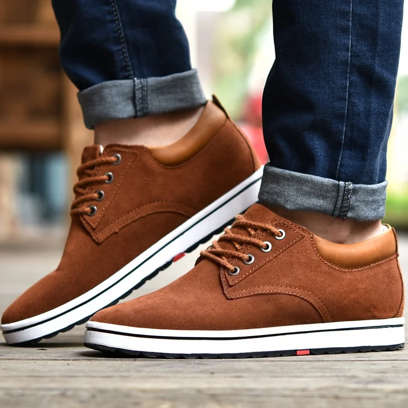 Booster Shoes Lift Men  Elevator Sneakers Height Increase  Insole 6CM  Sport Black Blue Brown