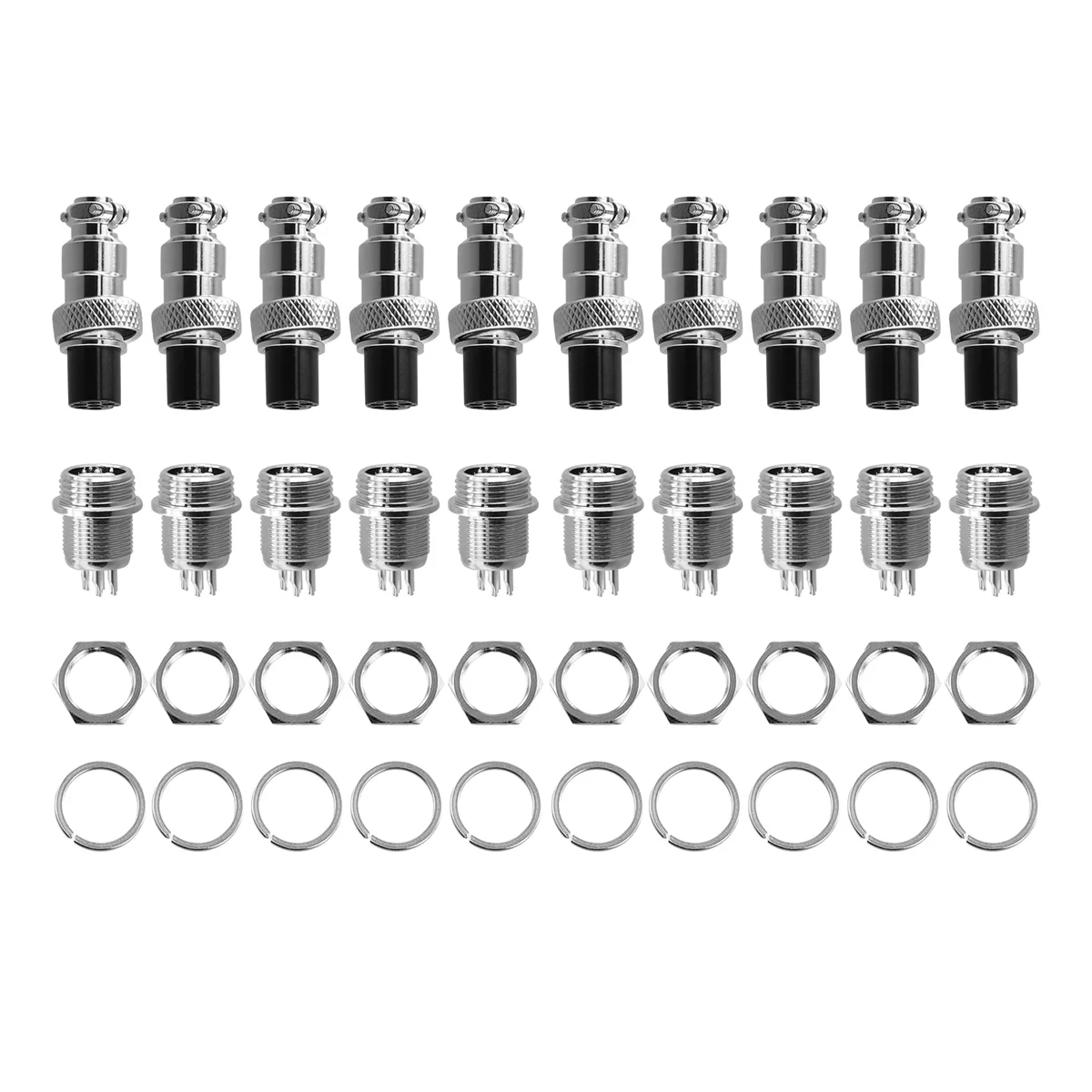 10set M12 6 Pin 12mm Aviation Connector Male + Female Circular Air Socket Plug Electrical Wire Panel Connector