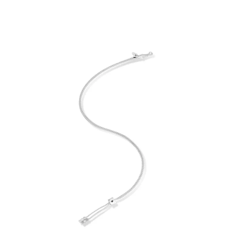 

CAMEO 925 Silver Synthetic Zircon Fashion Charm White Honeycomb Design Fashionable Y-shaped Necklace