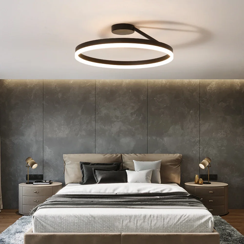 

Modern Minimalist Ring Led Ceiling Chandelier Dimmable for Dining Living Room Center Table Bedroom Lusters Luminaires Decor Lamp