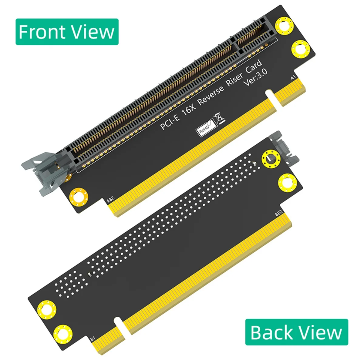 PCI-E 16X 3.0 90 Degree Reverse Male to Female Riser Card for 2U Server (Installation Direction Towards CPU)