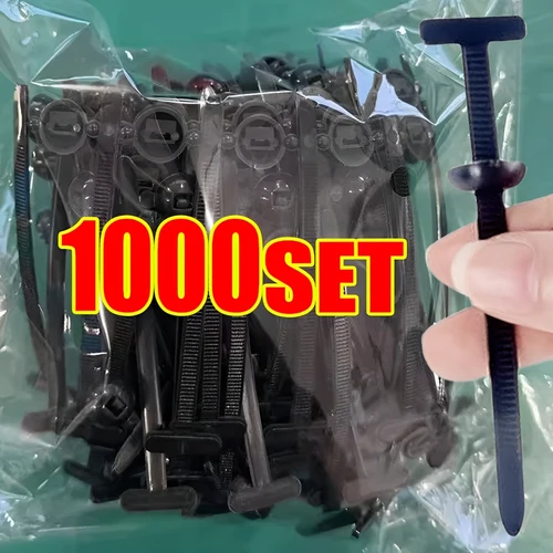 Juego de 1000-100 bridas universales de nailon autoblocantes, bridas de cremallera de alta resistencia con pasador y botón, correa de sujeción para reparación diaria de coche