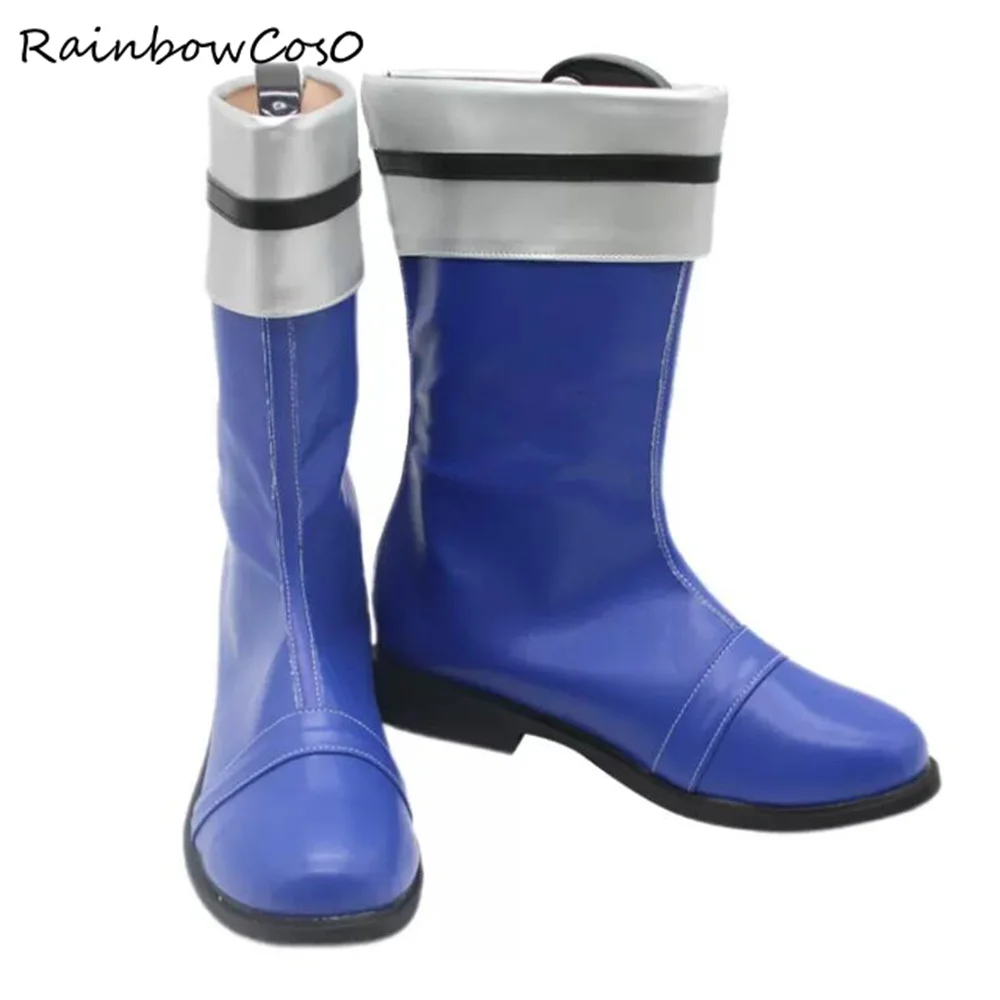 Deka Bule Investigation Squadron Detective Ranger Special Police Dekaranger Cosplay Shoes Boots Game Anime HalloweenW4188