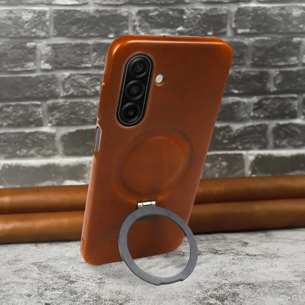 Genuine Leather Bracket Ring Case For Samsung Galaxy A17 A55 A56 A26 A36 A16 A07 A35 A13 A06 A34 A54 Phone Cover view 6