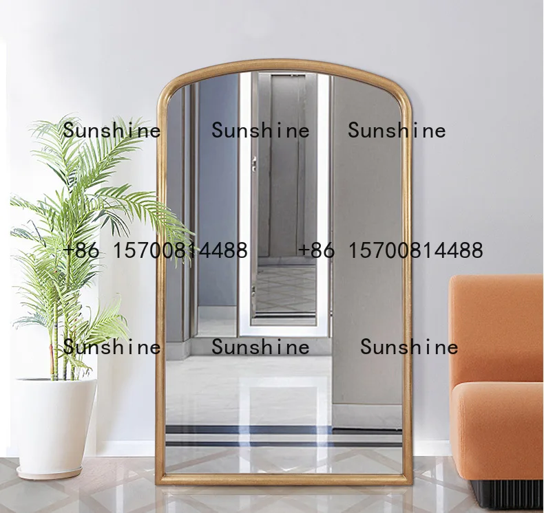 French retro home Nordic full body mirror European large wide edge light luxury floor mirrorXX