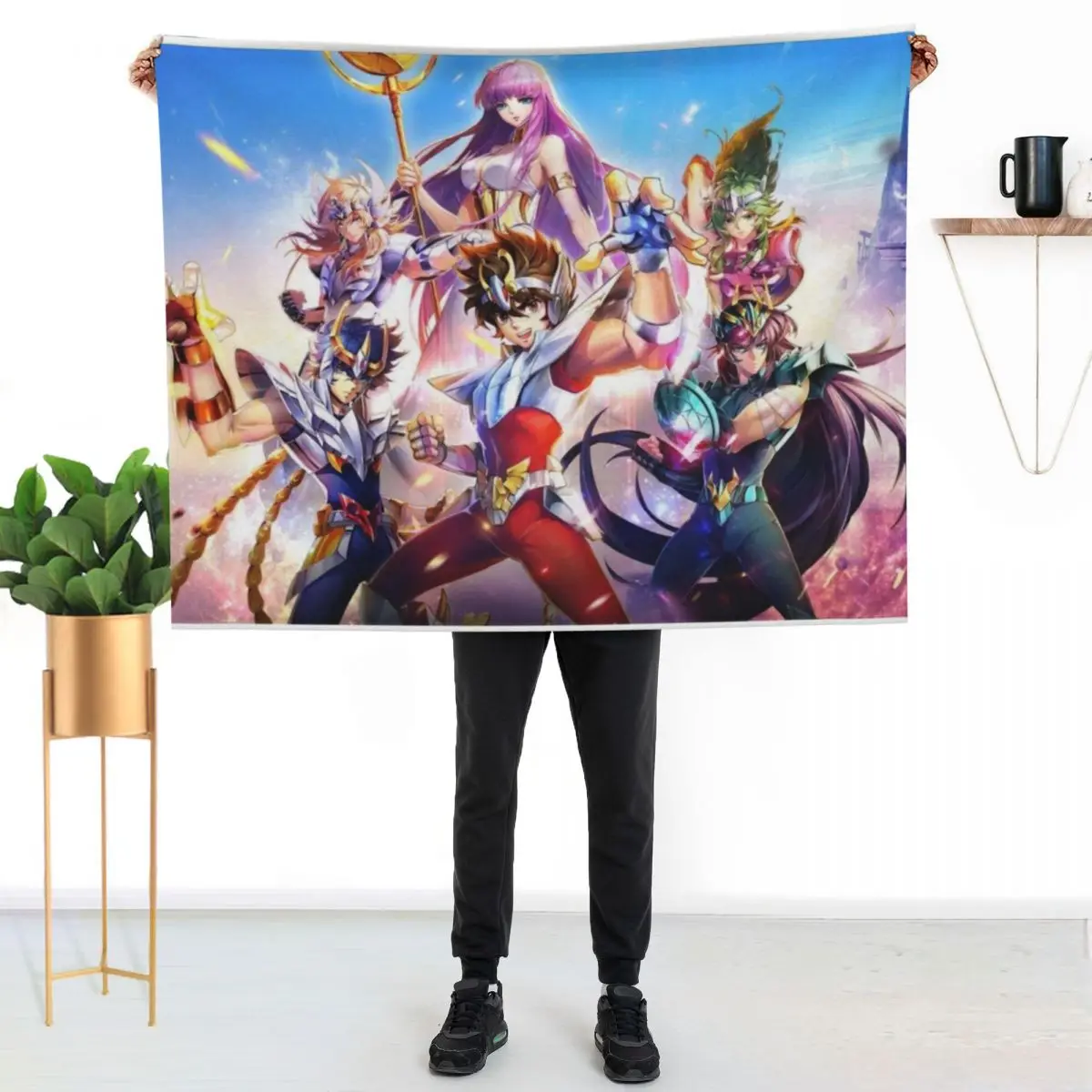 Saint Seiya Knights of the Zodiac Throw Blanket For Decorative Sofa Soft Beds Hairys Camping Fashion Sofas Soft Blankets