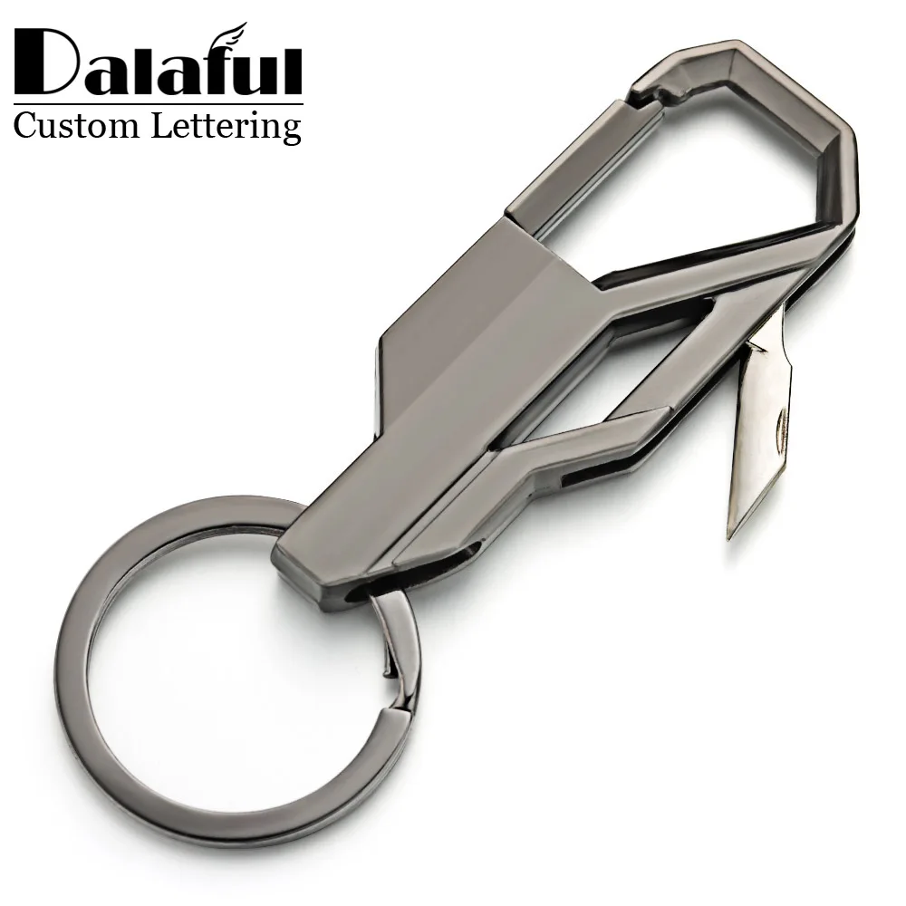 Mini Knife Keychain Foldable Personalized Lettering For Car Key Holder Ring Chain Men\'s Metal Keyring Fashion Best Gift K413