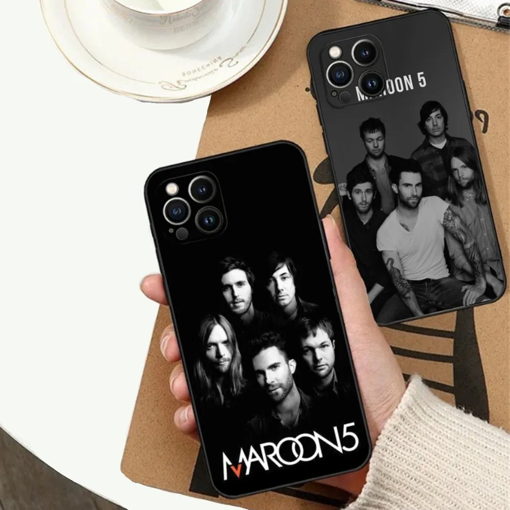 Singer M-Maroon 5 Phone Case For Apple iPhone 15,14,13,12,11,XS,XR,X,8,7,Pro,Max,Plus,mini Silicone Black Cover