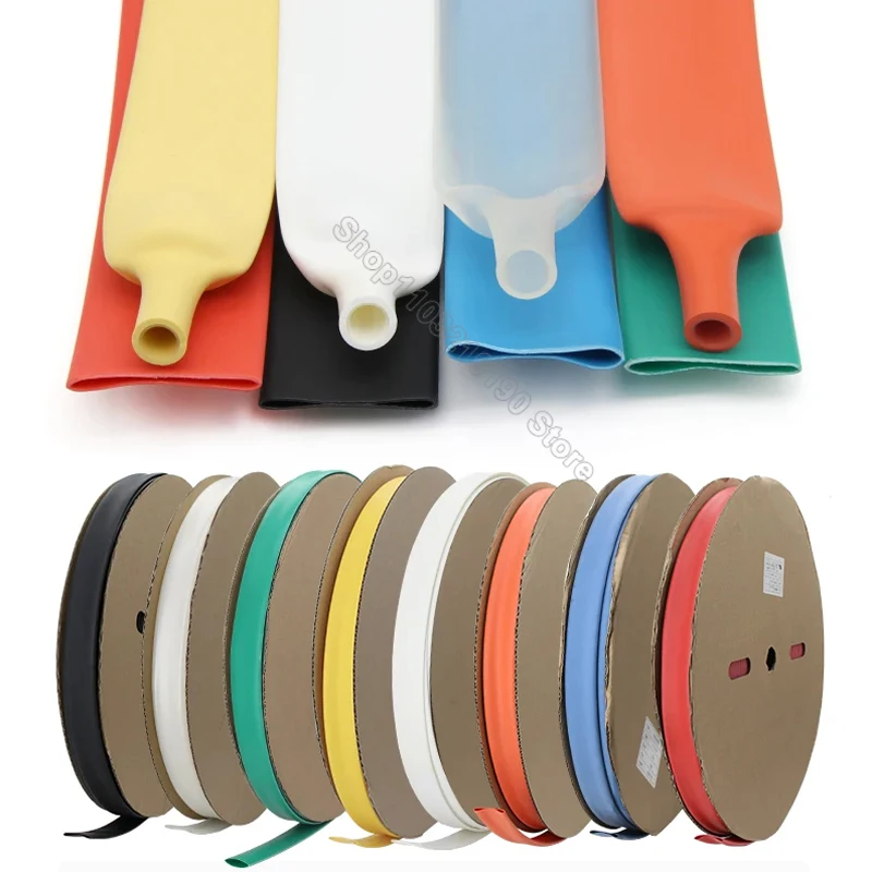 Orange 3:1 Heat Shrink Tube With Double Wall Glue Dia 3.2/6.4/7.9/9.5/19.1/25.4/30mm Waterproof Wire Insulated Line Cable Sleeve