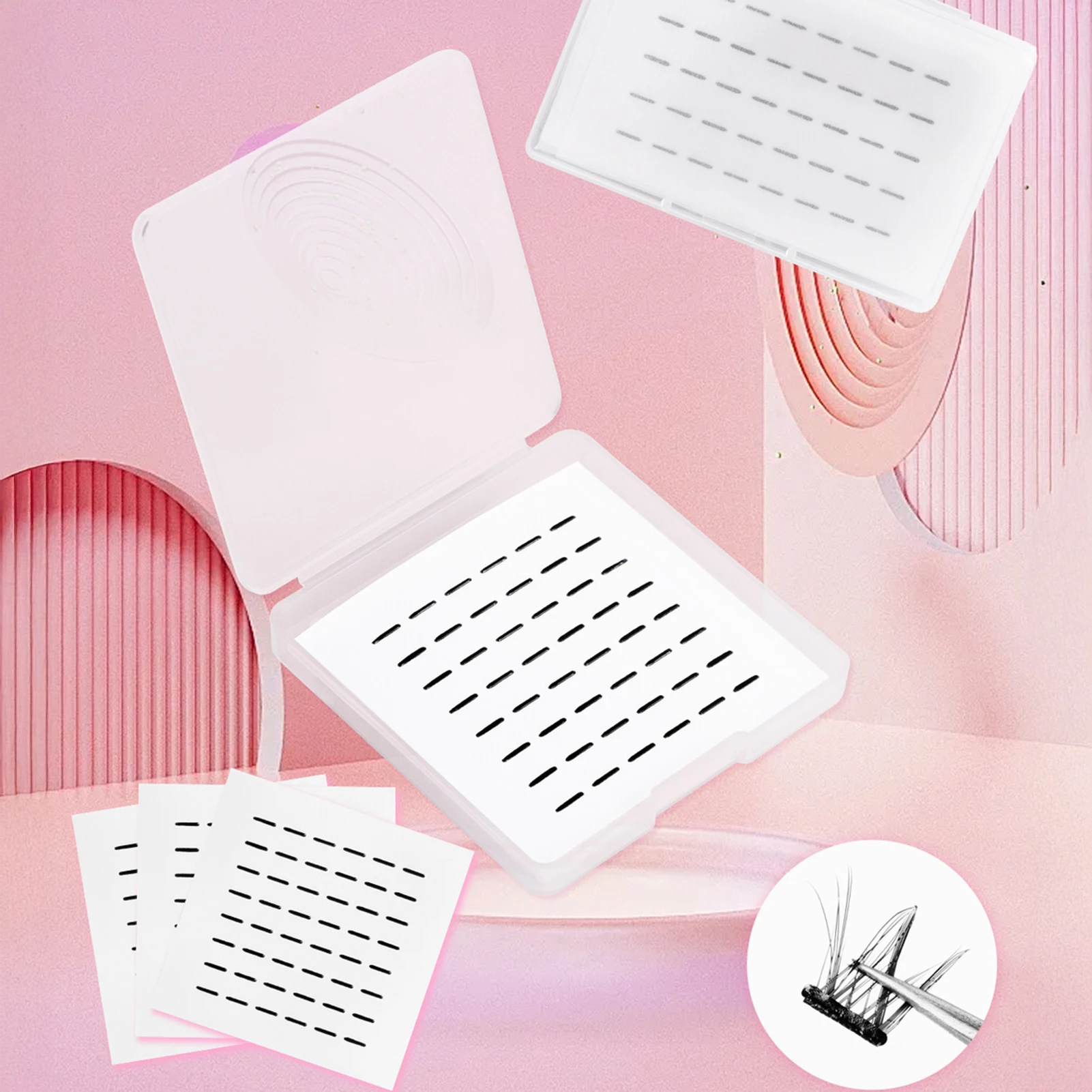 شرائط الرموش ذاتية اللصق الشريط مقاوم للماء لاش شريط لاصق لمجموعات الرموش لاستبدال وسادة الرموش ذاتية اللصق