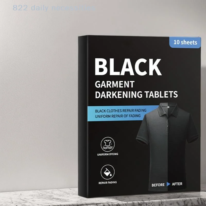 10Pcs Enhanced Black Laundry Tablets Black Clothing Color Restorer Sheet Black Clothes Pants Laundry Tablets Prevents Fading