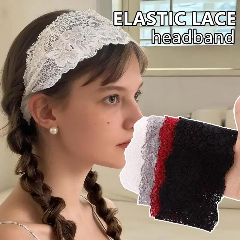Breites Spitzenblumen-Haarband, weich, dehnbar, in verschiedenen Farben erhältlich, ideal für den täglichen Gebrauch, Yoga, Partys und zum Stylen der Haare. – Detail 13