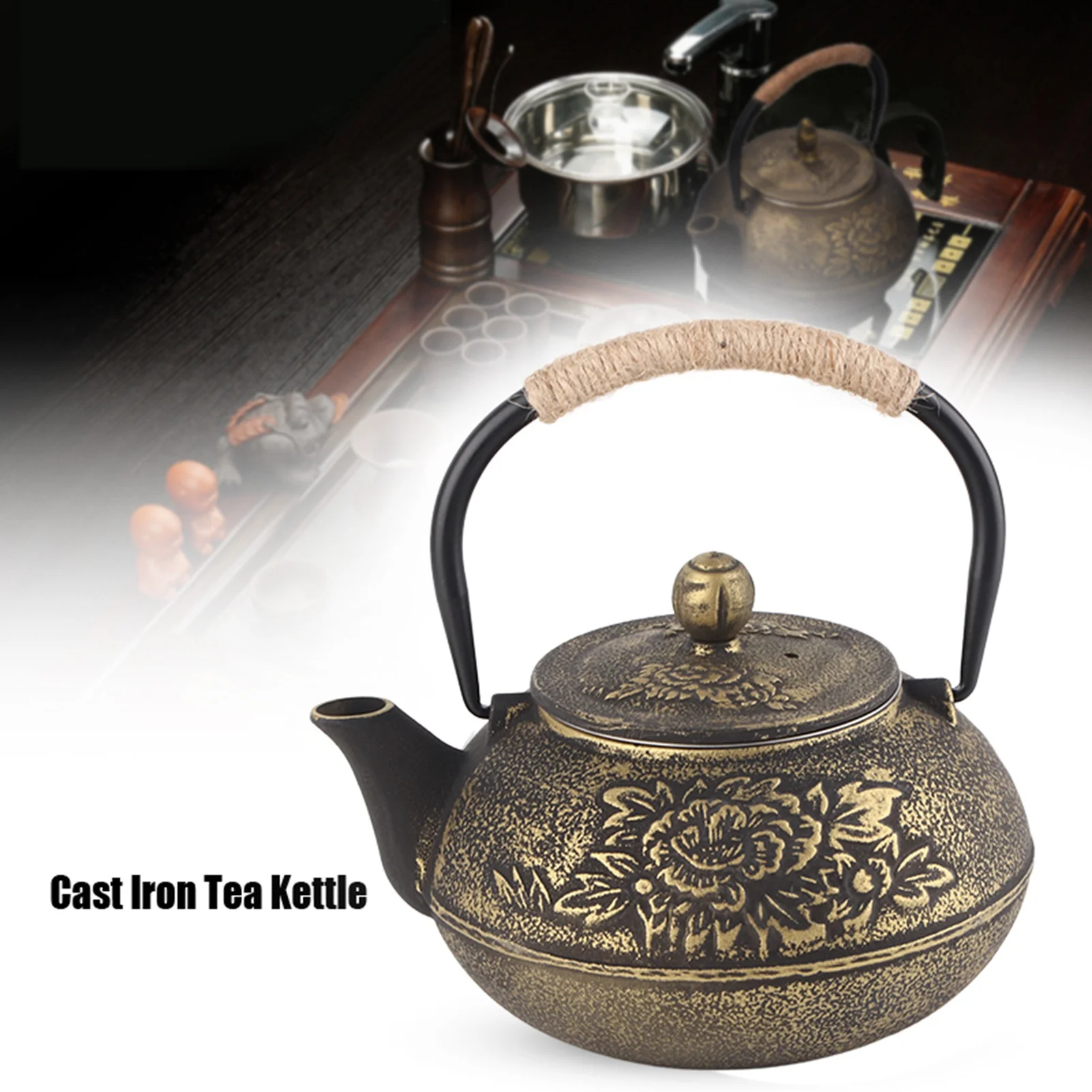 

900ml Japanese Cast Iron Kettle Teapot Removable Infuser Strainer Tea Pot Cast Iron Kettle Cast Iron Pot Cast Iron Tea Pot