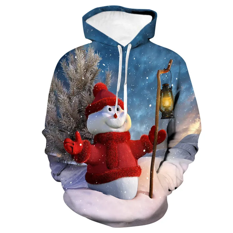 Christmas Style Men Hoodie Leisure Women Sweatshirts Cartoon Kawaii Boys and Girls Loose Fashion Pullover Outdoor Sports Jackets