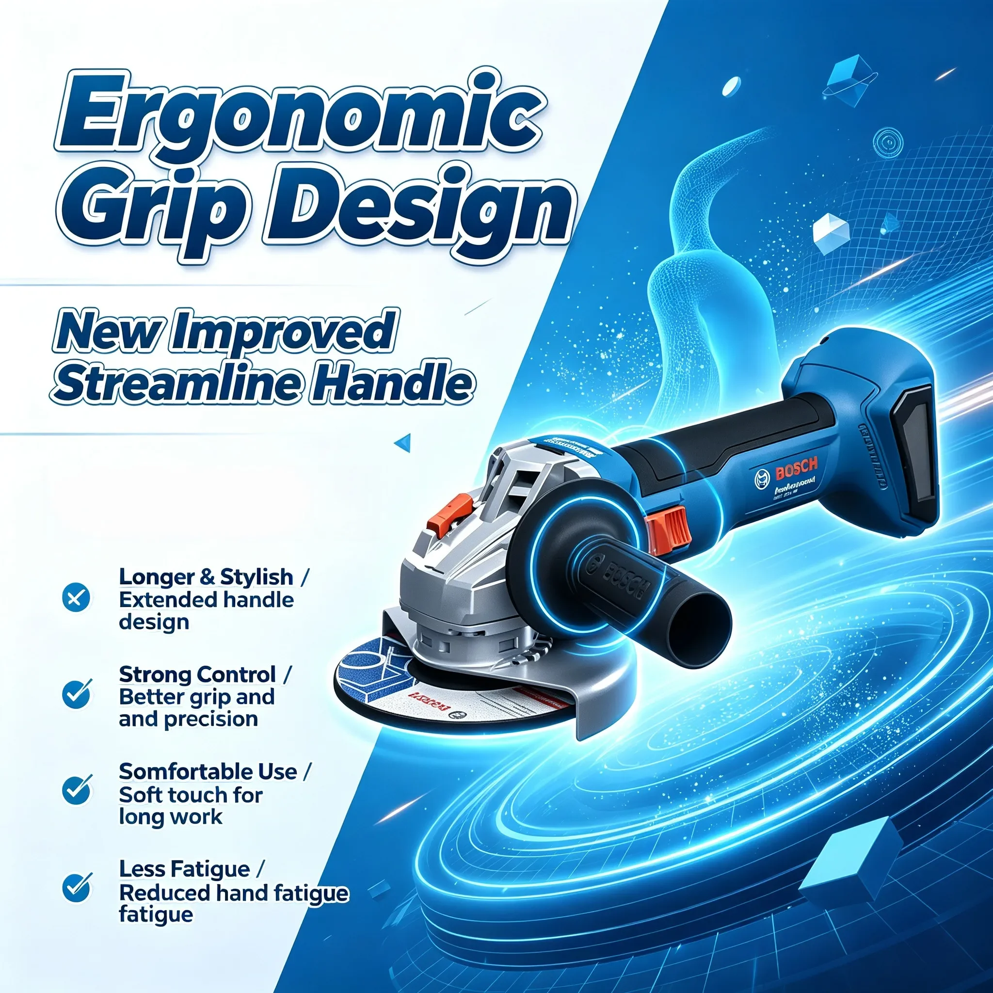 Bosch Professional GWS 18V-8 Angle Grinder, Reliable Cordless Power for All Cutting & Sanding Tasks